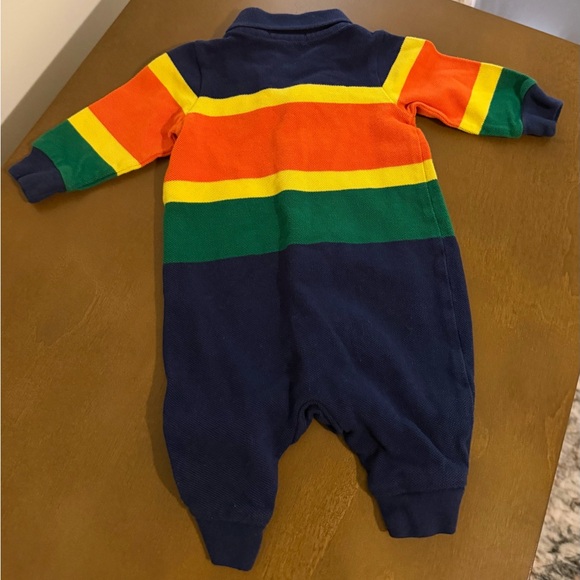 Ralph Lauren baby boy 3m striped cotton mesh one-piece - Picture 3 of 4